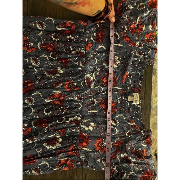 Knox Rose Sky Blue Boho Bohemian Midi Dress Size XXL Tiered Bishop Sleeve - Picture 13 of 13